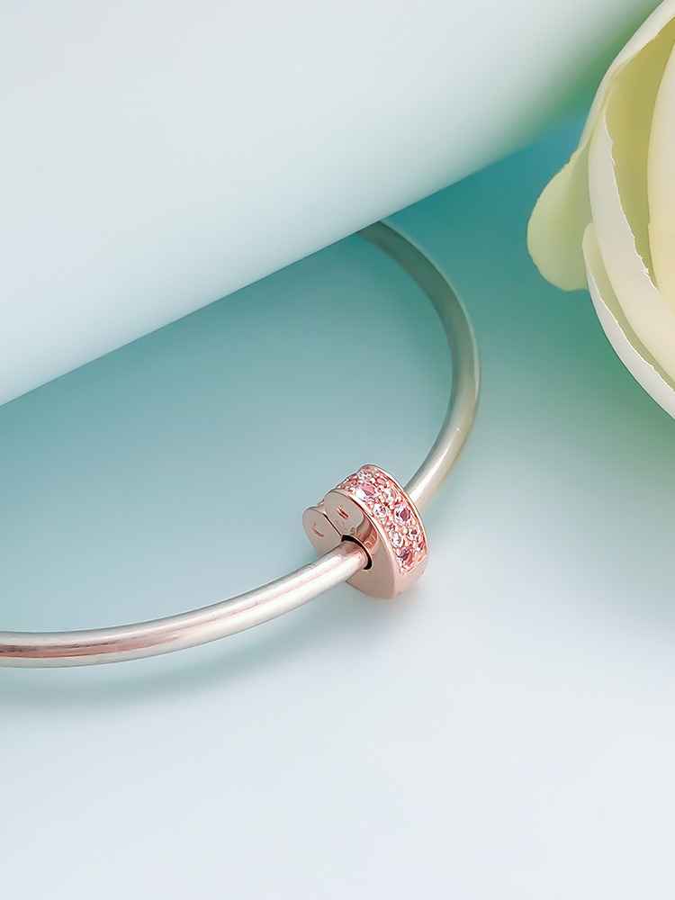 pandora rose arc of love pink cz clip charm