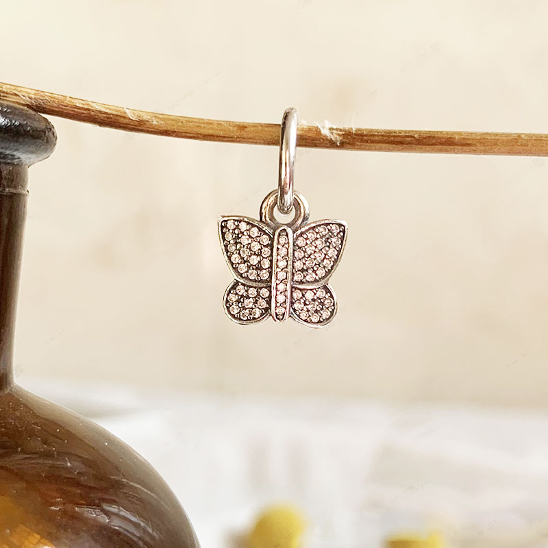 pandora sterling silver sparkling butterfly cz pendant