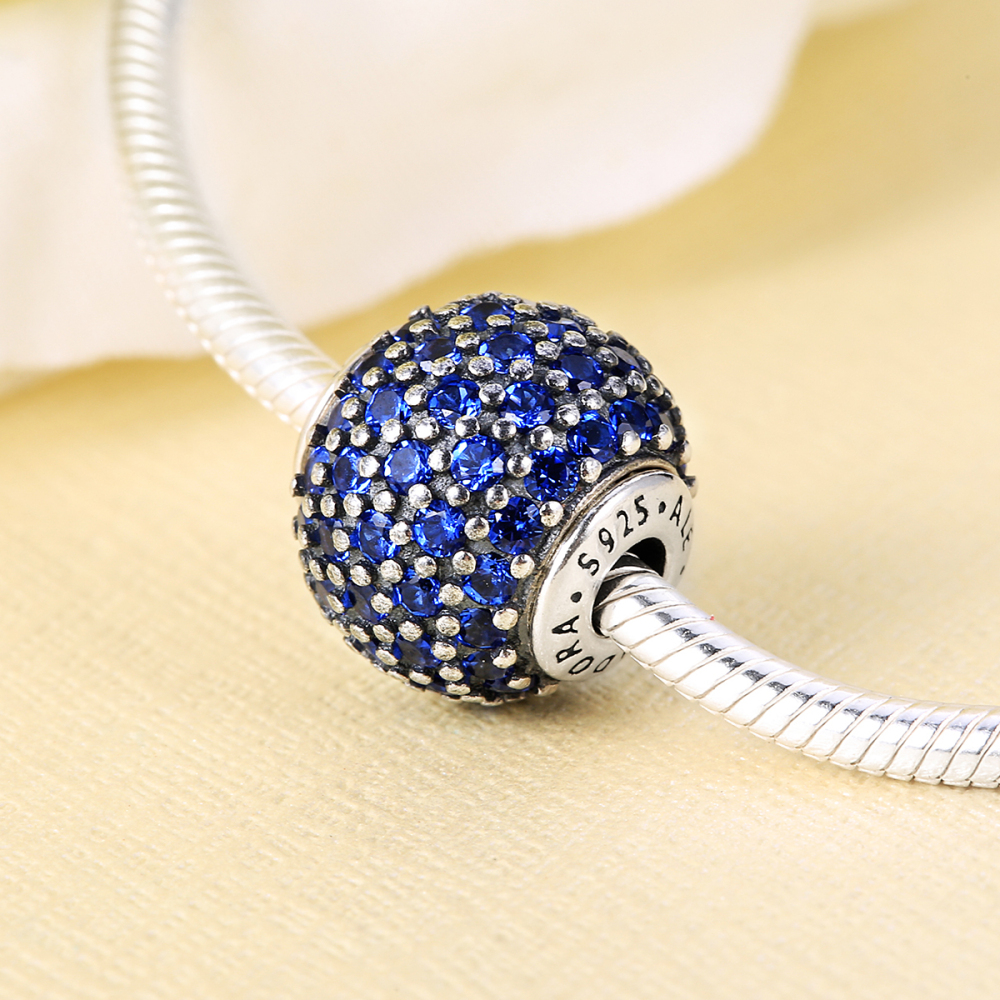 pandora essence sterling silver peace blue charm