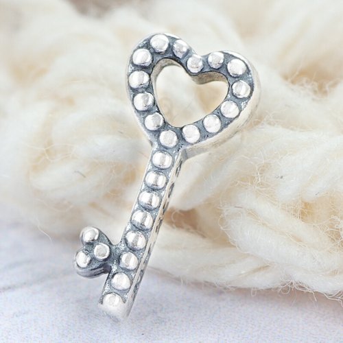 pandora silver beaded heart key petite floating locket charm