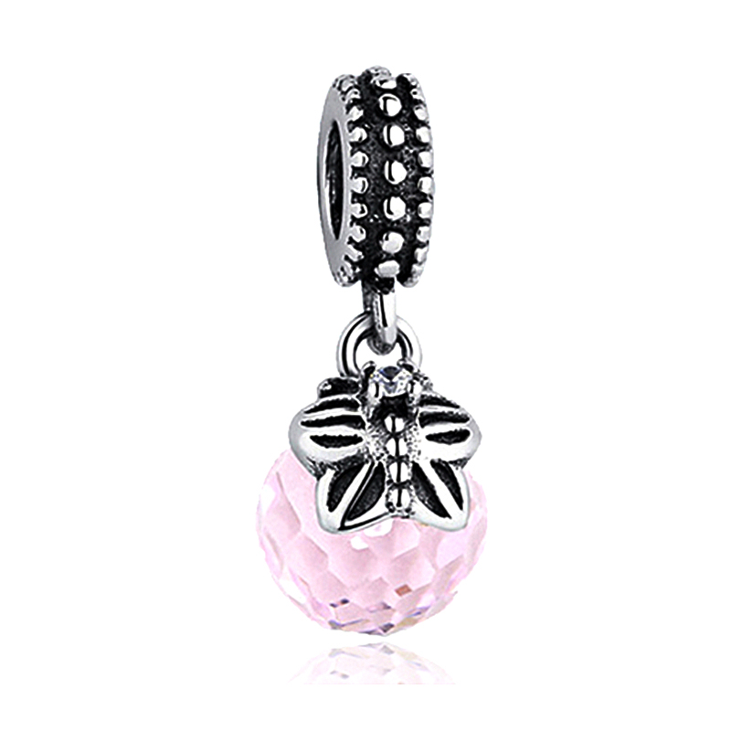 pandora sterling silver pink morning butterfly bead