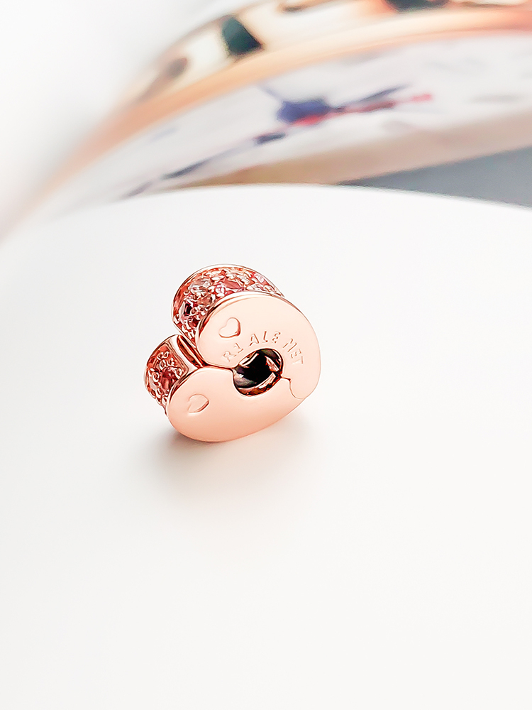 pandora rose arc of love pink cz clip charm