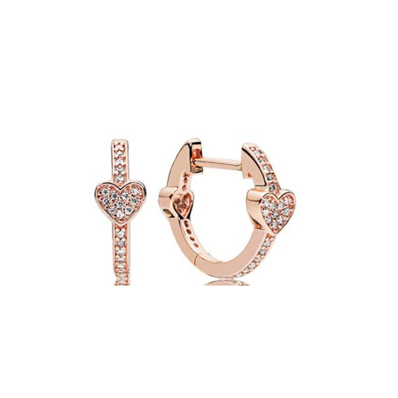 alluring heartspandora rose gold plated earring hoops