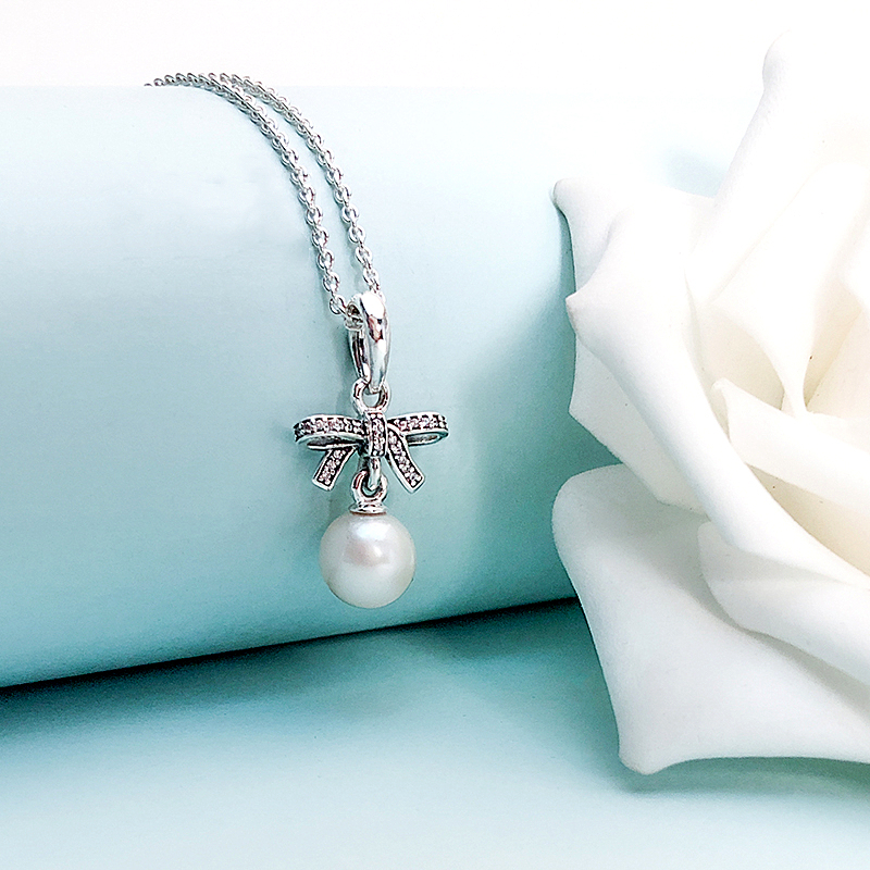 pandora sterling silver delicate sentiments pearl necklace -70cm