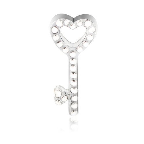 pandora silver beaded heart key petite floating locket charm