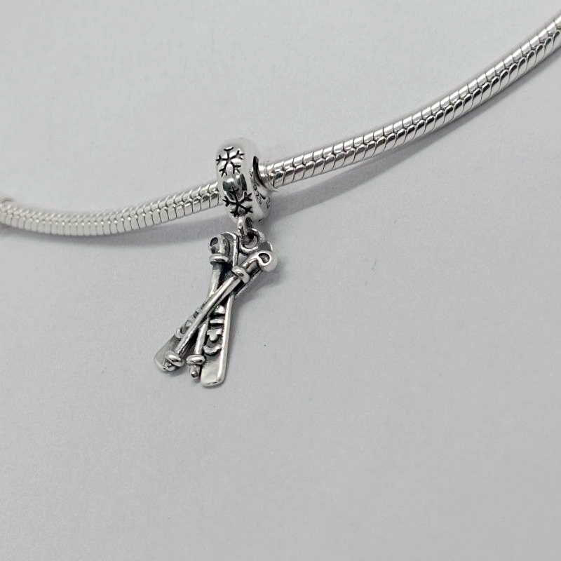 pandora charm snow skis dangle