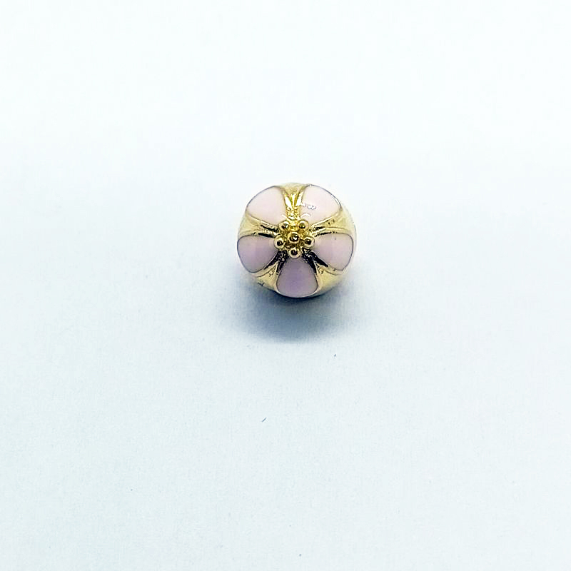 pandora gold cherry blossom clip charm enamel ale