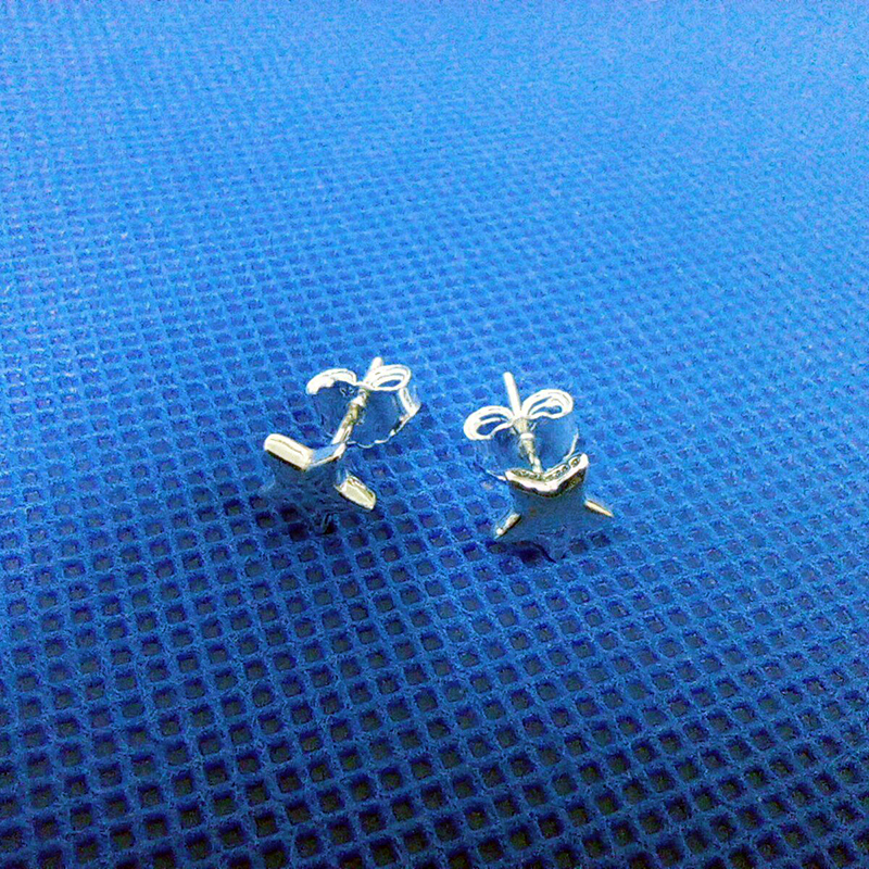 pandora s925 silver sparkling star stud earrings