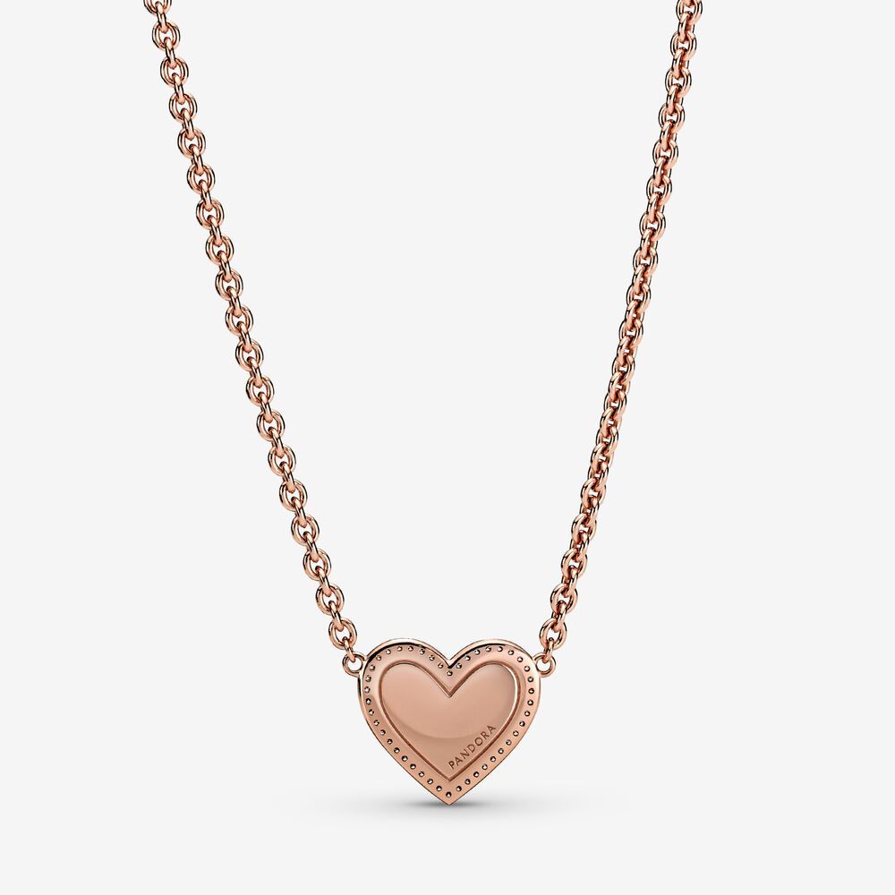 pandora pink swirl heart necklace