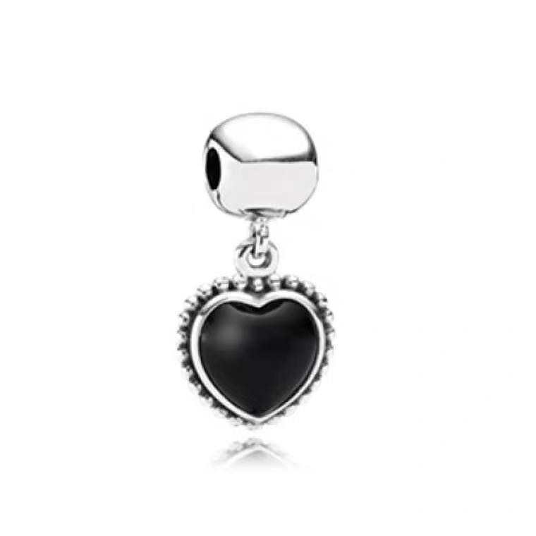pandora bracelet black charm mi amor onyx dangle clip