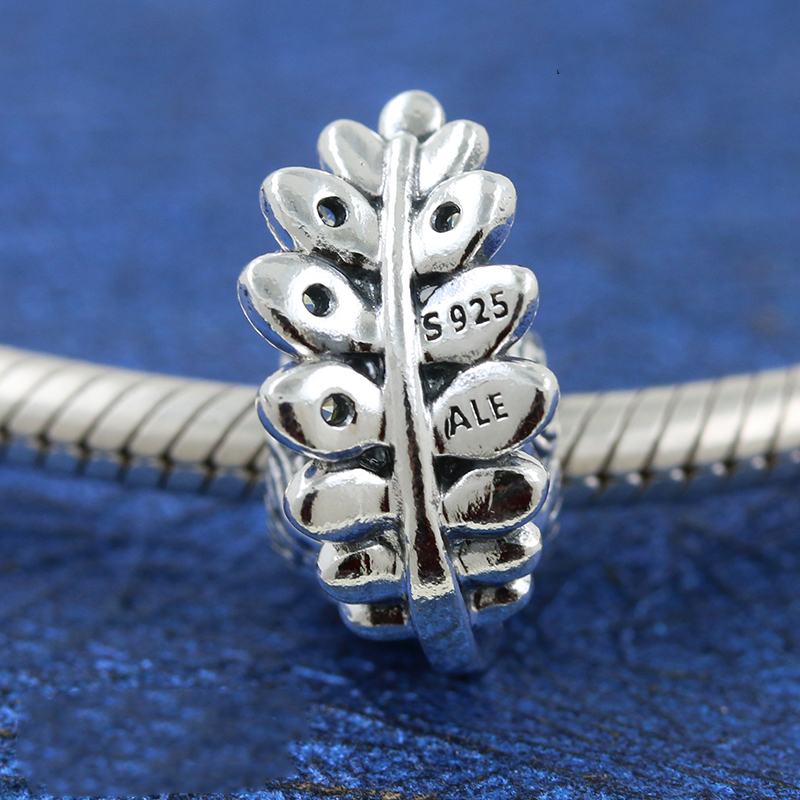 pandora kiwi & fern leaf charm ale s925