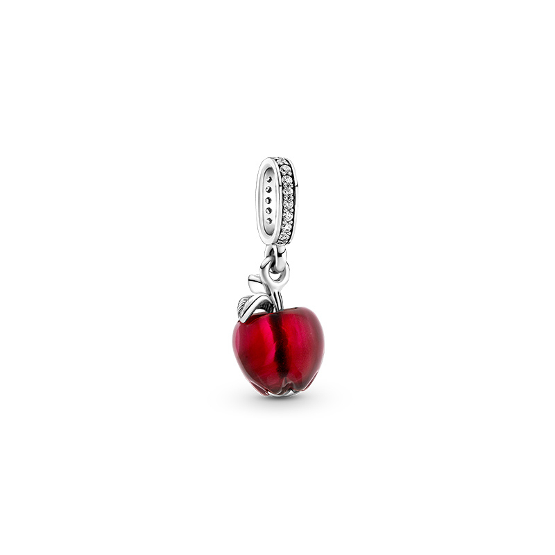 pandora schmuck silber charm-anhänger muranoglas roter apfel