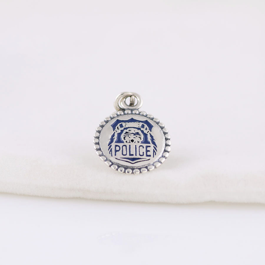 pandora engraved police sterling silver charm