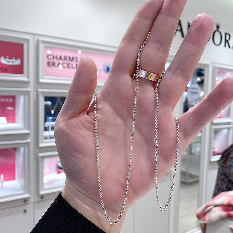 pandora rolo chain necklace pink amulet pendant