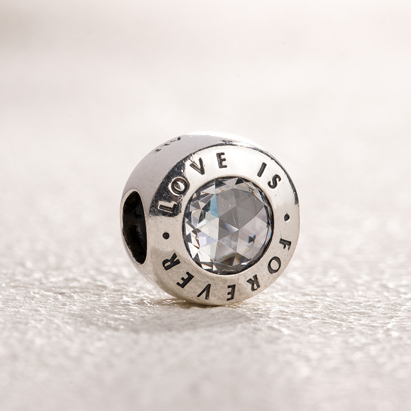 pandora love is forever clear cz charm