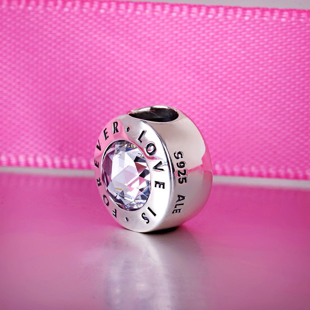 pandora love is forever clear cz charm