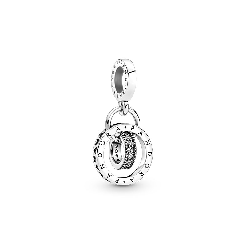 pandora logo circles dangle charm pendant 925 ale