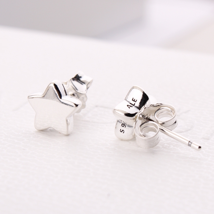 pandora s925 silver sparkling star stud earrings