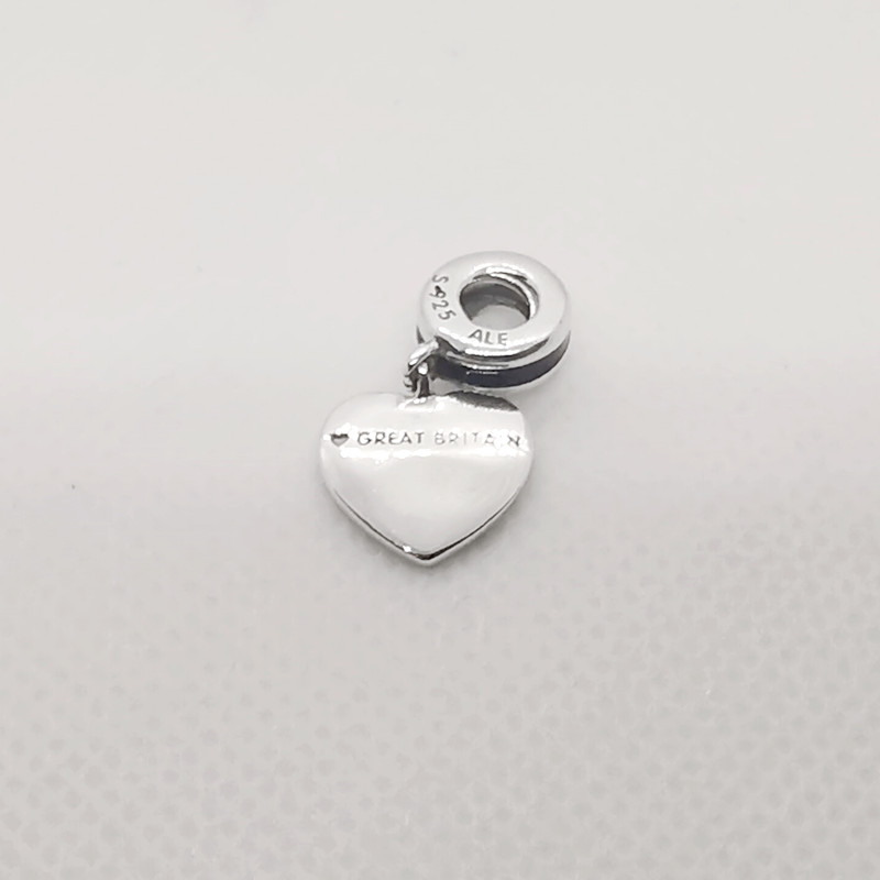 pandora charm bead "great britain heart flag"