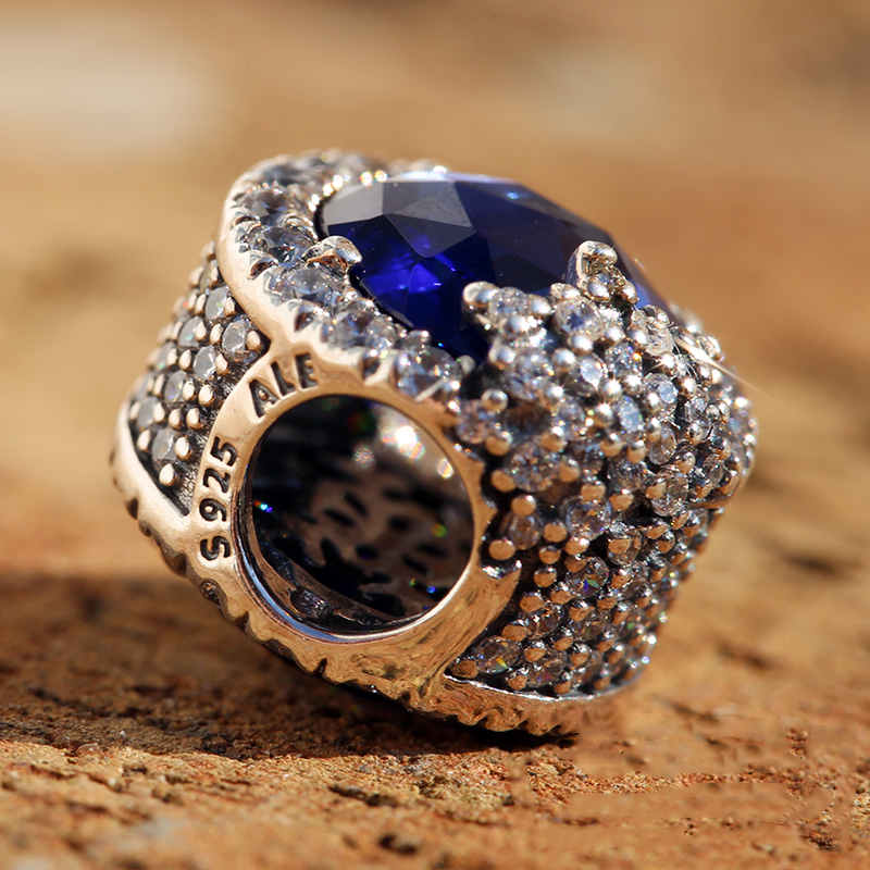 pandora necklace 925silver blue dazzling snowflake 45cm