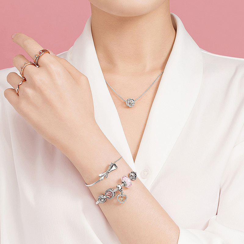 pandora official  necklace 925silver zt0136 silver gift box