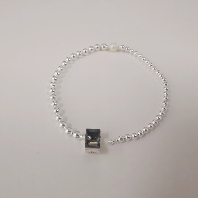 pandora sterling silver beads & pave bracelet s925 ale