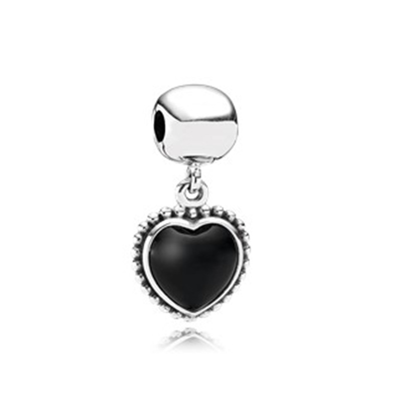pandora bracelet black charm mi amor onyx dangle clip