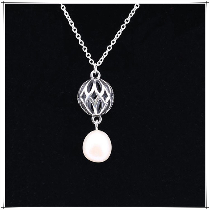 pandora sterling silver lantern pearl drop pendant necklace ale -50cm
