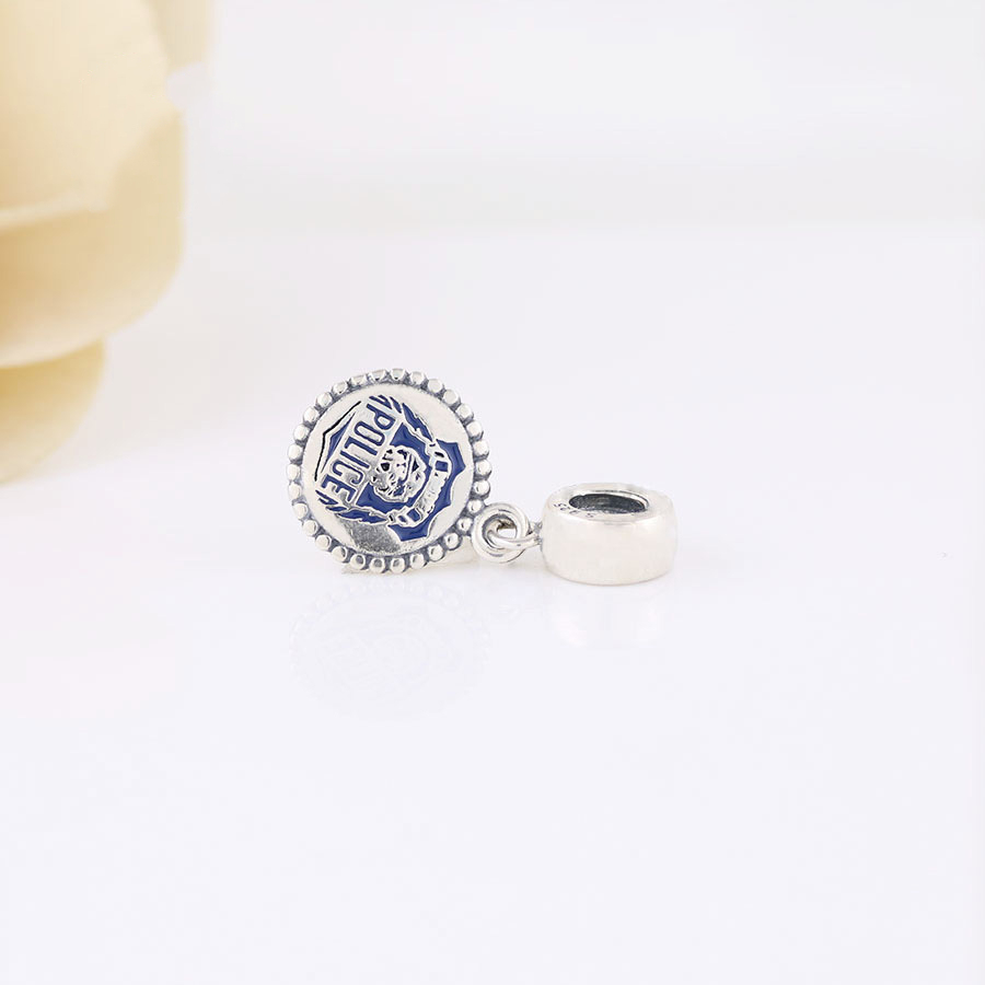 pandora engraved police sterling silver charm