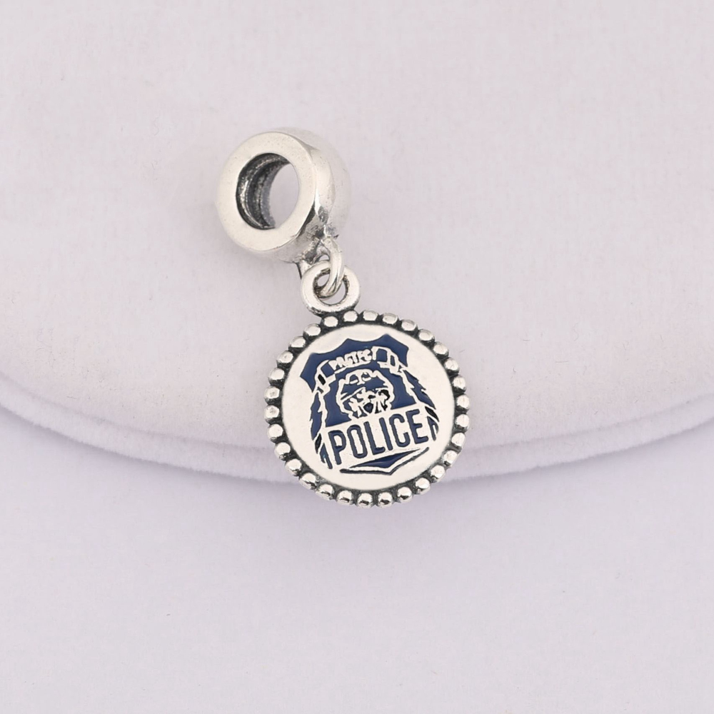 pandora engraved police sterling silver charm