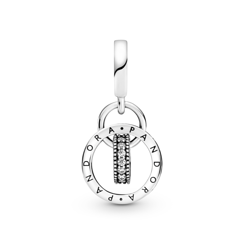 pandora logo circles dangle charm pendant 925 ale