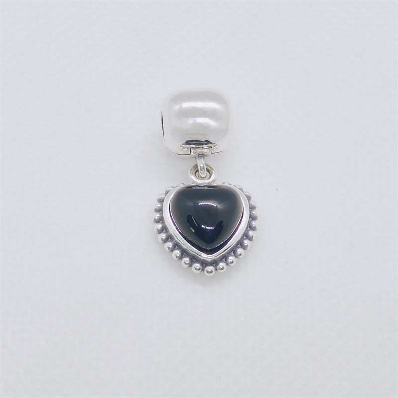 pandora bracelet black charm mi amor onyx dangle clip