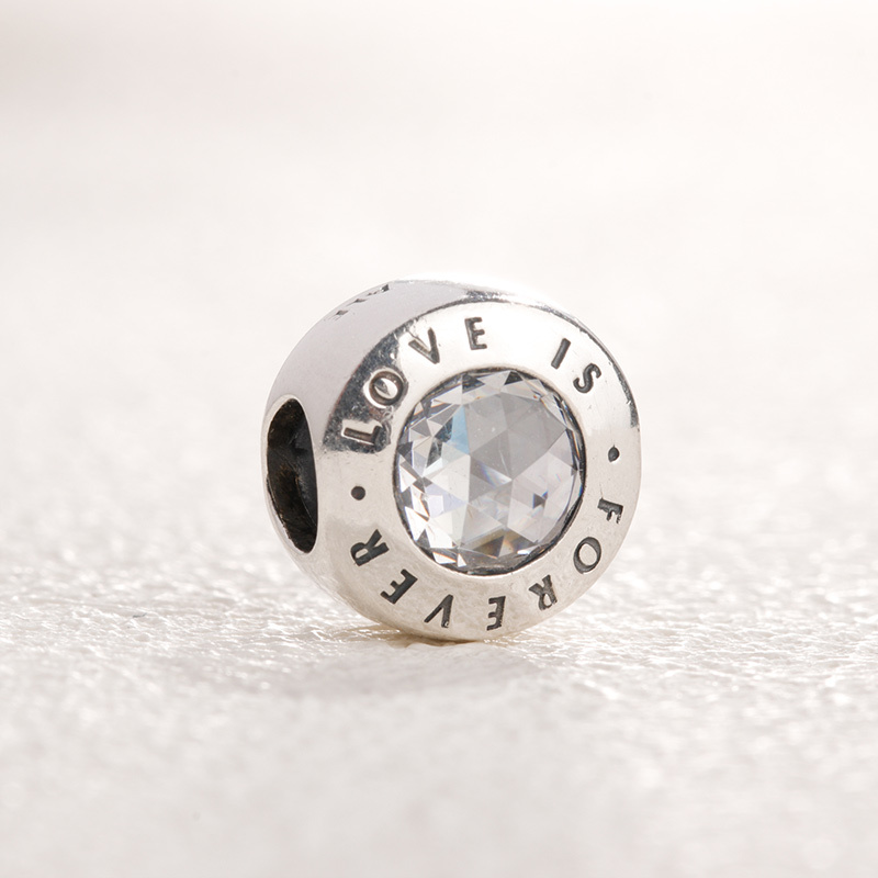 pandora love is forever clear cz charm