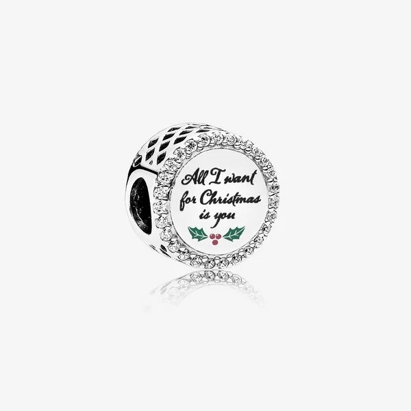 pandora silver all i want 4 christmas bead