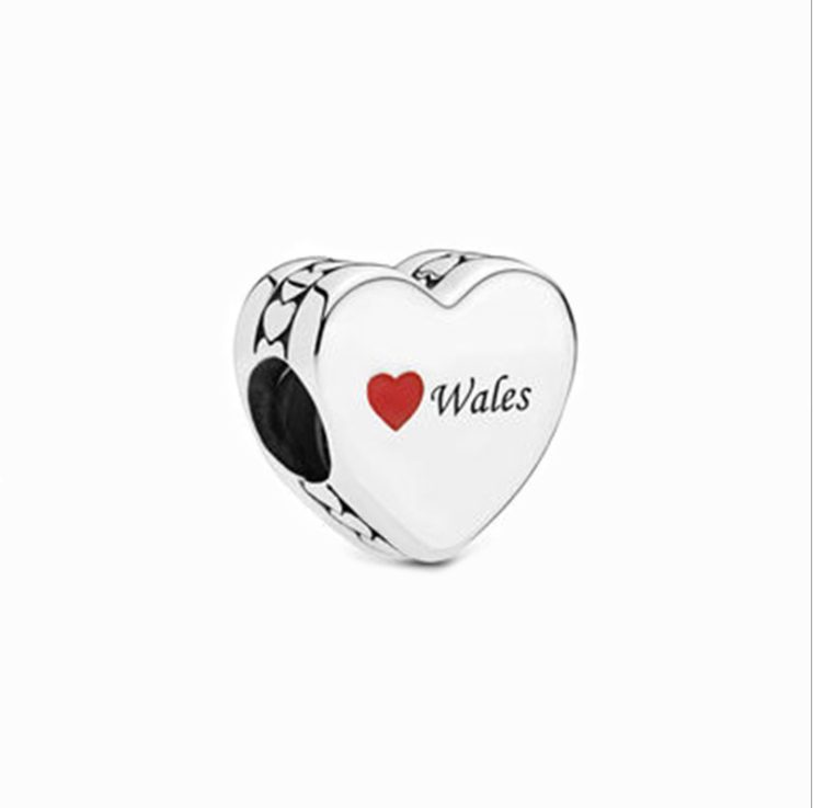 pandora s925 sterling silver united kingdom red city wales love heart charm
