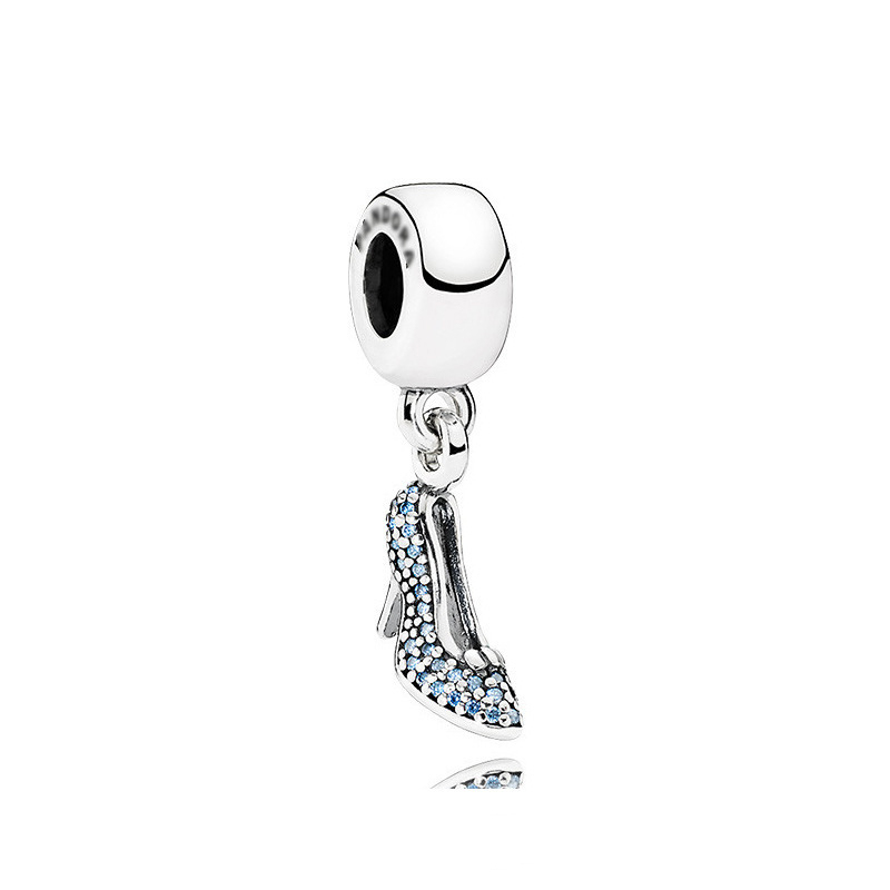 cinderella sparkling slipper pandora blue shoe dangle charm