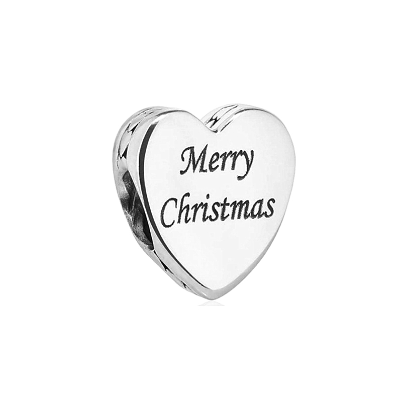 pandora heart shaped merry christmas charm