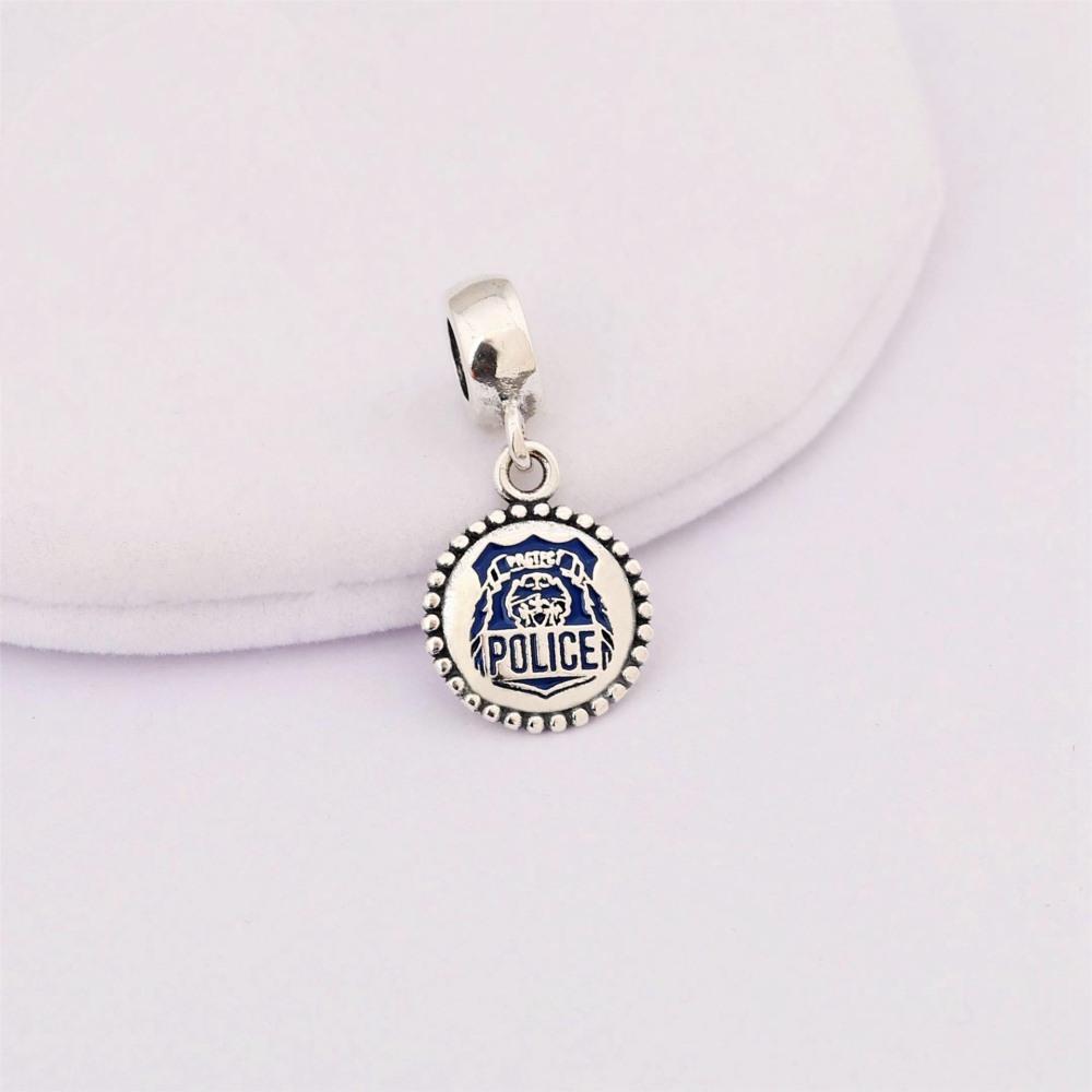 pandora engraved police sterling silver charm