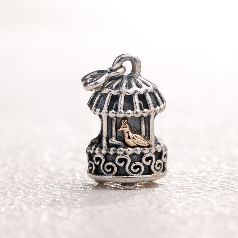 retired songbird pandora silver gold charm