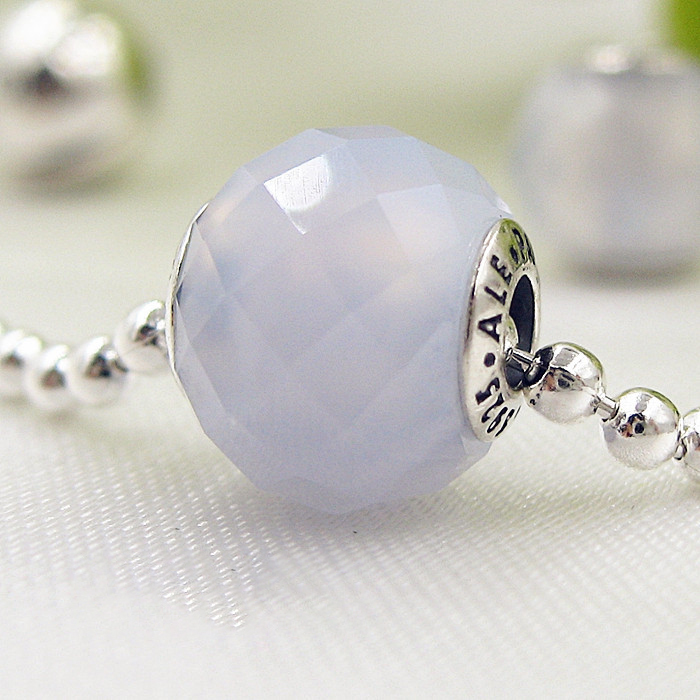 pandora essence silver blue agate patience charm