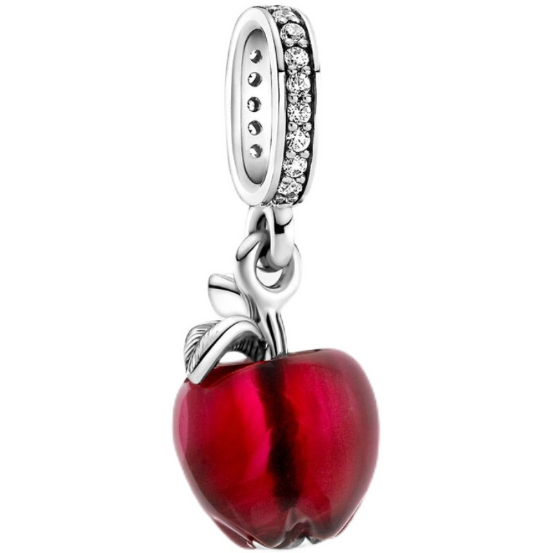 pandora schmuck silber charm-anhänger muranoglas roter apfel