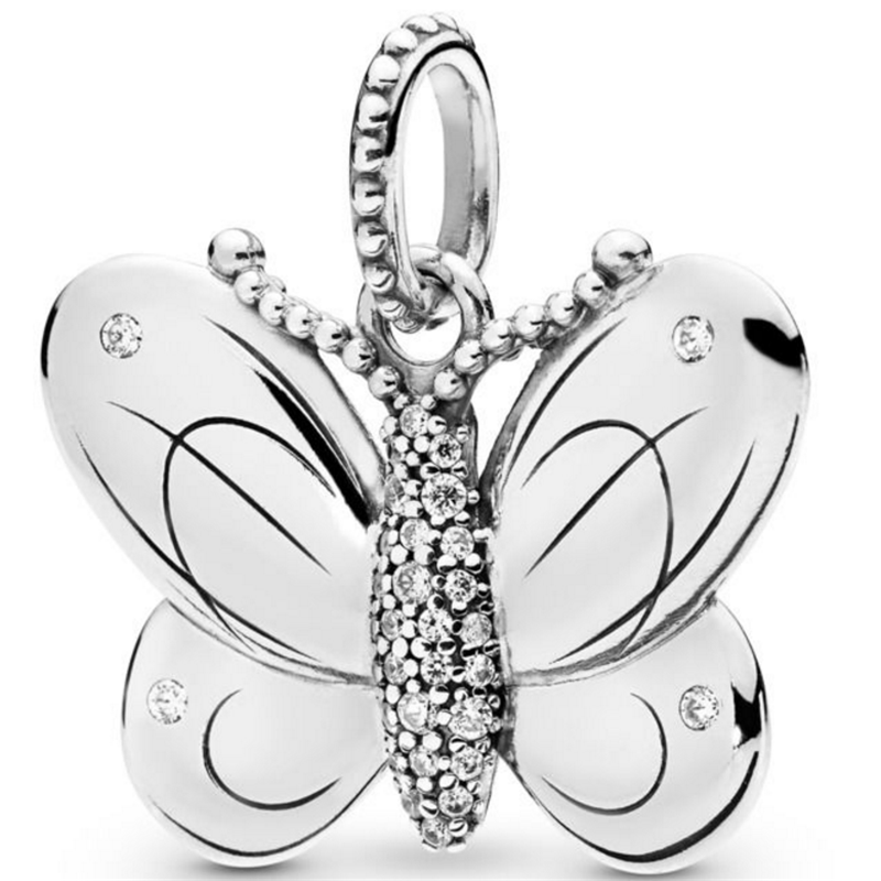 pandora sterling silver decorative butterfly pendant charm
