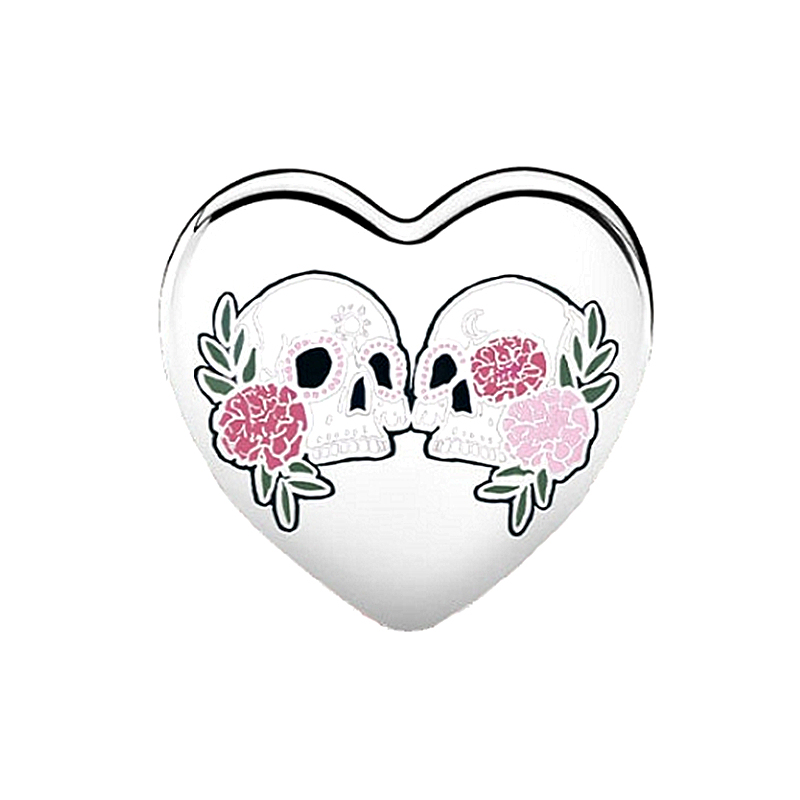 pandora love eternal skeleton couple pink rose charm s925 ale