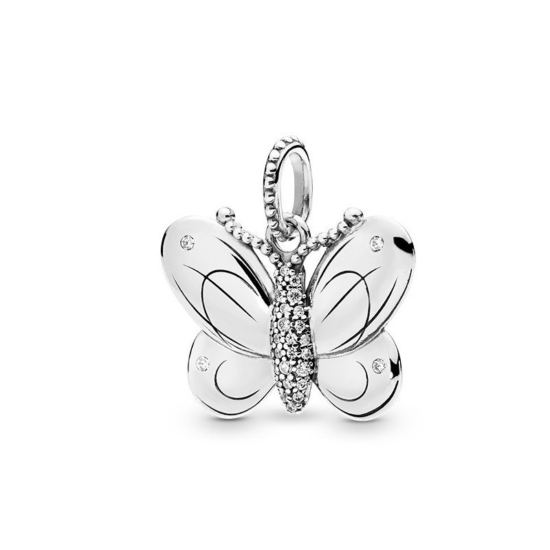pandora sterling silver decorative butterfly pendant charm