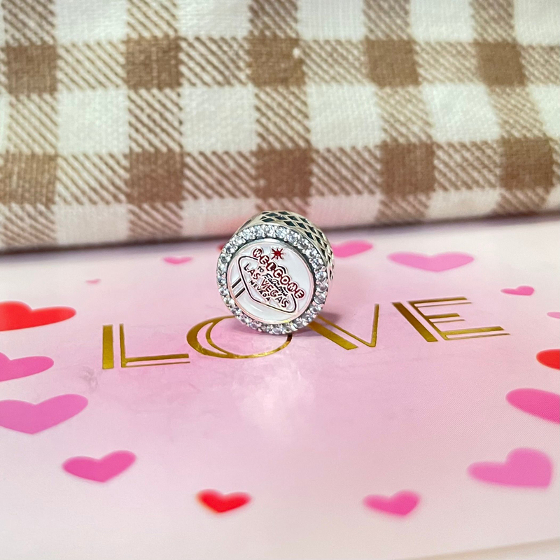 pandora sterling silver welcome to las vegas charm beaded