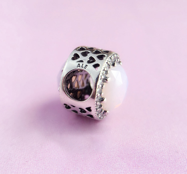 pandora necklace 925silver schillernd-rosafarbener aureole hearts 45cm