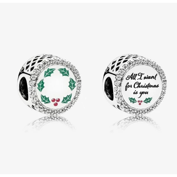 pandora silver all i want 4 christmas bead