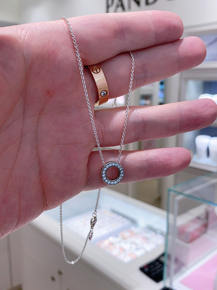 pandora silver hearts of pandora necklace -45cm