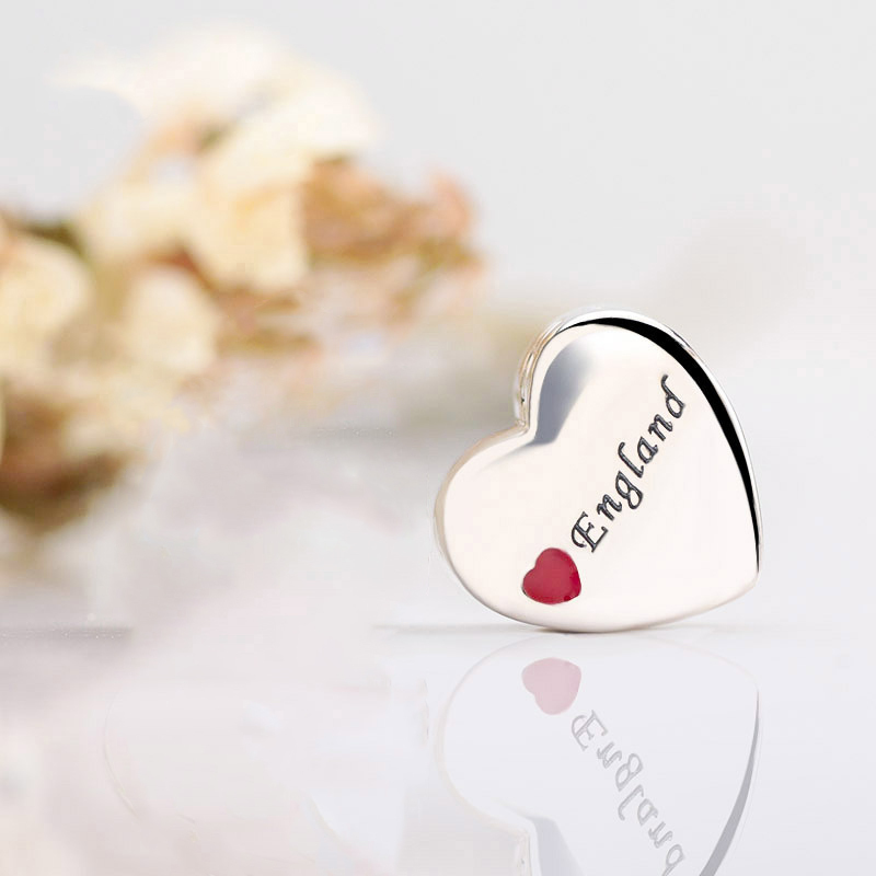 pandora  england love heart charm 792015_e024 s925 ale sterling silver