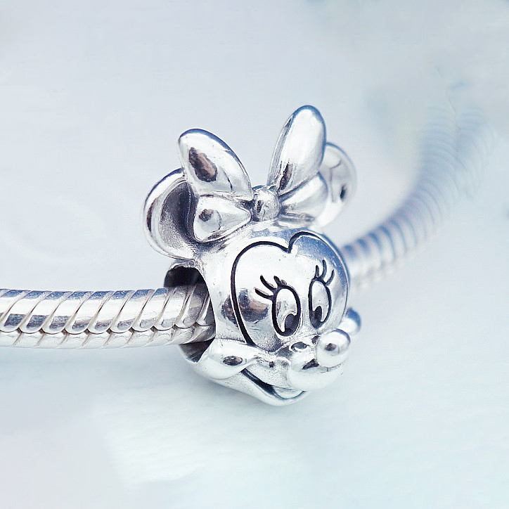 pandora silver s925 ale disney parks minnie portrait charm